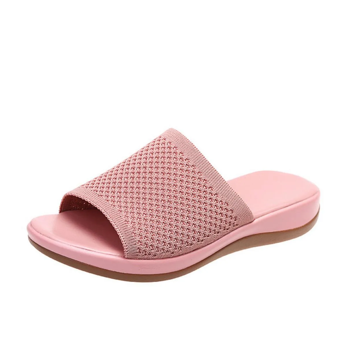 Tstctb Scarpe nuove da donna Pantofole lavorate a maglia Zeppe da spiaggia Sandali da donna Slip on piattaforma per pantofole fe