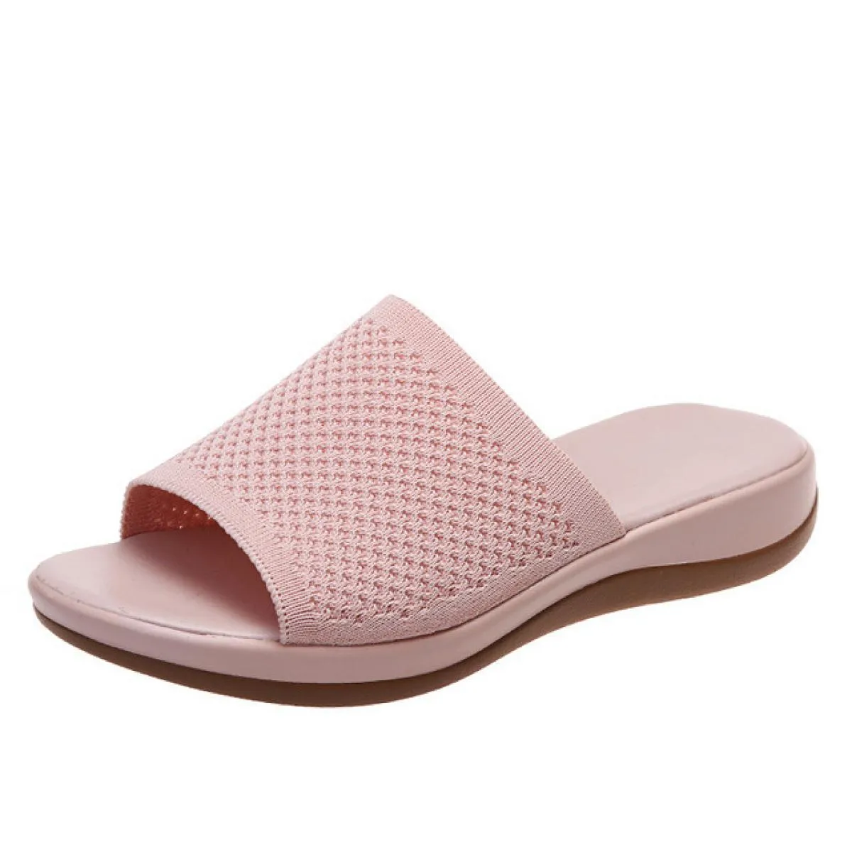 Tstctb Scarpe nuove da donna Pantofole lavorate a maglia Zeppe da spiaggia Sandali da donna Slip on piattaforma per pantofole fe