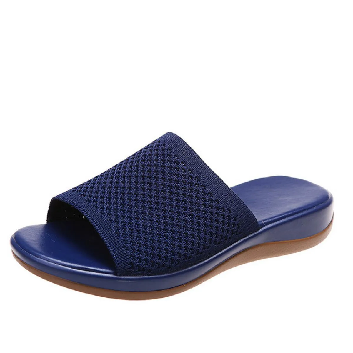 Tstctb Scarpe nuove da donna Pantofole lavorate a maglia Zeppe da spiaggia Sandali da donna Slip on piattaforma per pantofole fe