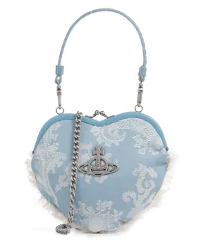  Vivienne Westwood Belle Jacquard Heart Frame Borsa a tracolla cotone jeans  