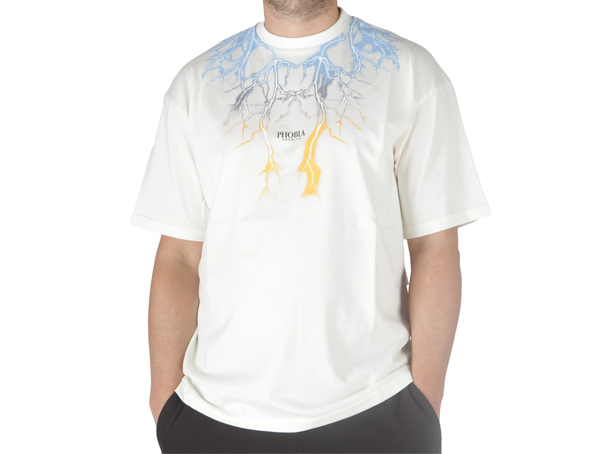 White T-shirt Bicolor Lightning