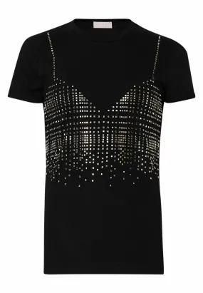 WITH RHINESTONES - T-shirt con stampa